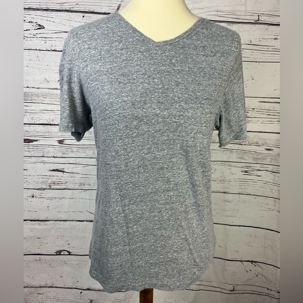 Marled Grey Short Sleeve V-Neck Tee